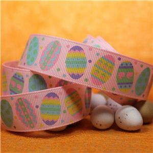 Easter Ribbon - Easter Eggs/Lt Pink